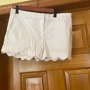 LOFT Scalloped White Shorts